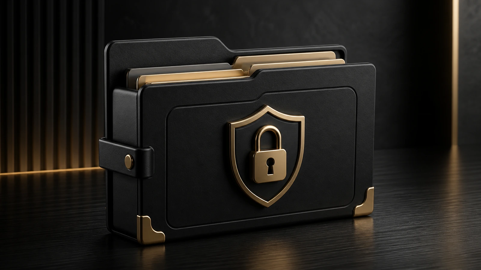 Abstract local encrypted vault card illustration
